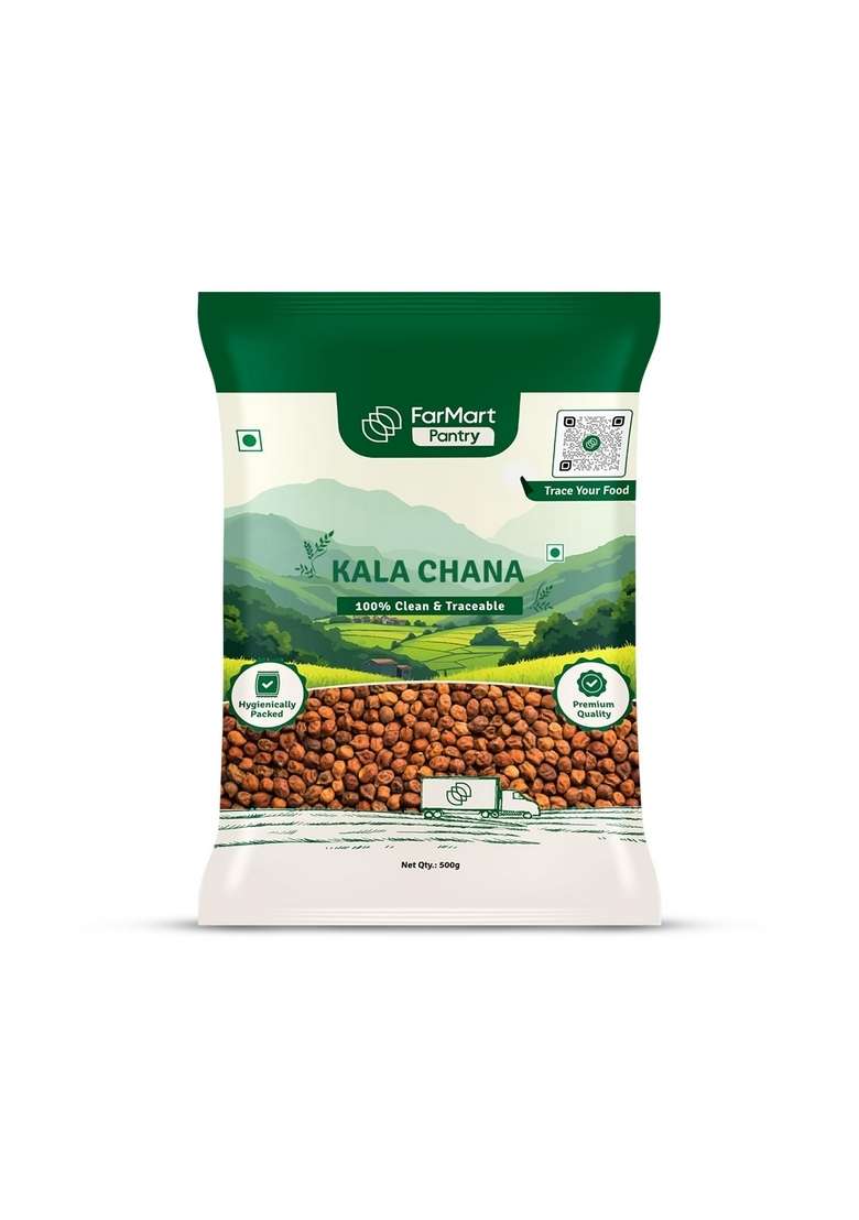 Farmart Pantry Kala Chana (500 G) | Protein & Fiber-Rich Ideal For Curries, Chaat Healthy Cooking - Indya