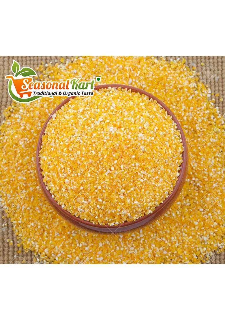 Seasonalkart Seasonal Kart Makki Daliya/Makai Ka Daliya|Homemade Daliya 400 Grams| Healthy And Tasty Breakfast| Cereal For Breakfast | Chemical & Pesticides Free Naturally Gluten-Free| 100% Natural Vegan - Indya