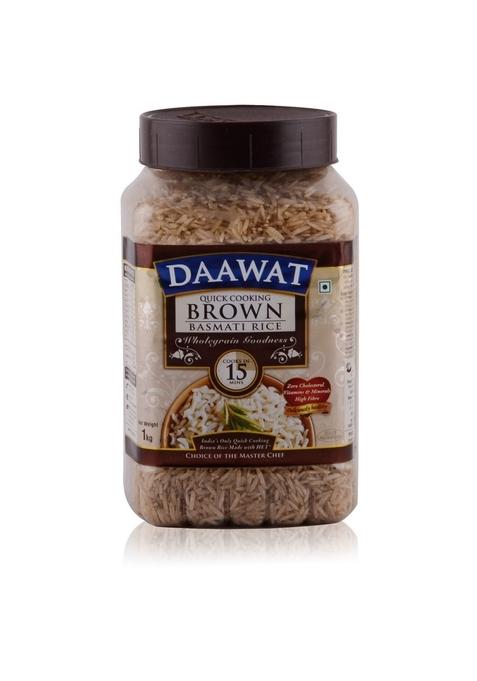 Daawat Basmati Rice - Brown, 1Kg Jar