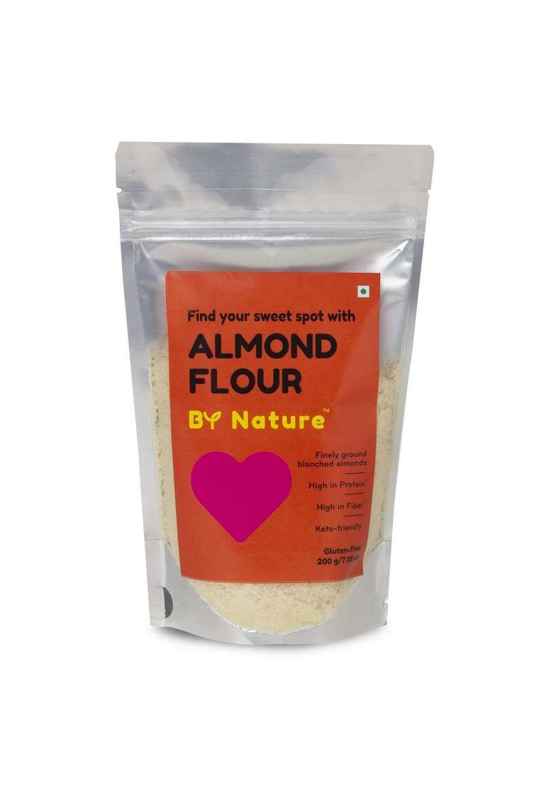 By Nature Almond Flour, 200G | Low Carb Keto Friendly Blanched Fine Powder 100% Natural Protein Rich Gluten Free In Vitamin E & Anti - Oxidants Dietary Atta - Indya