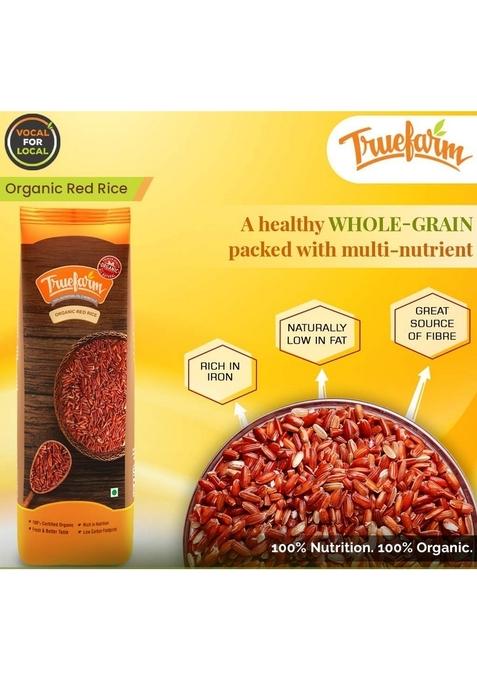 Truefarm Truefarm- Organic Red Rice (2X750G) | High Nutrient Content Rich In Fiber And Selenium Unique Nutty Flavor No Toxic Fertilizers Or Harsh Chemicals Healthy