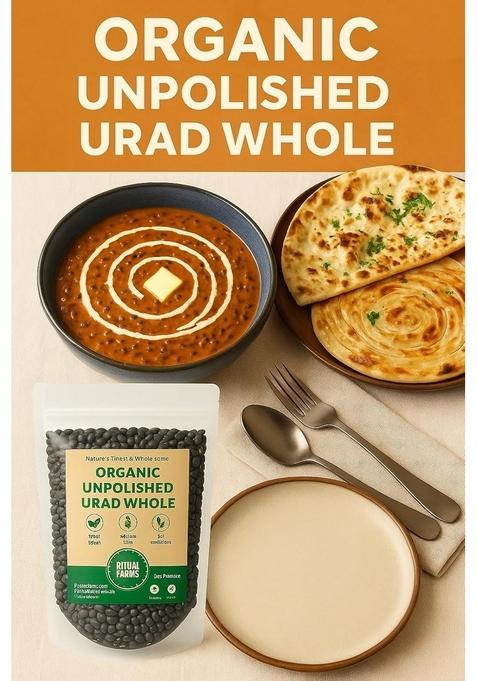 Ritual Farms Natural Unpolished Urad Whole | Black Gram Lentils Indian Pulses For Cooking And Daily Use Ideal Preparing Vegetarian Dishes (1Kg)