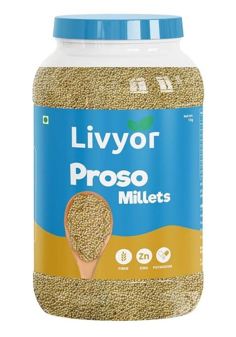 Livyor Proso Millets For Eating - 1Kg | Rich In Protein And Minerals Rice Replacement High Fibre Unpolished Gluten Free Chena/Panivaragu/Baragu/Variga/ Pack Of 1