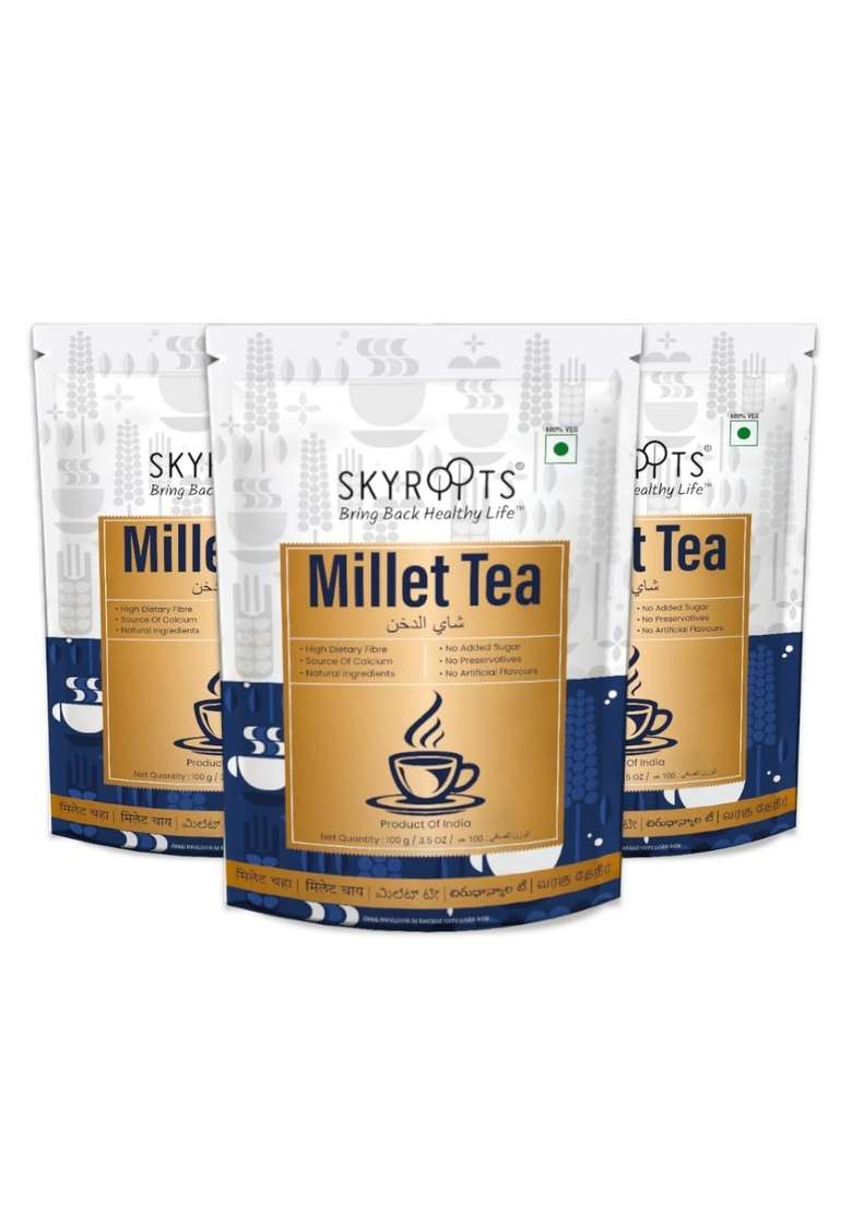 Skyroots Millet Tea, Nutritious And Refreshing, 100 Gm Each, Pack Of 3 - Indya
