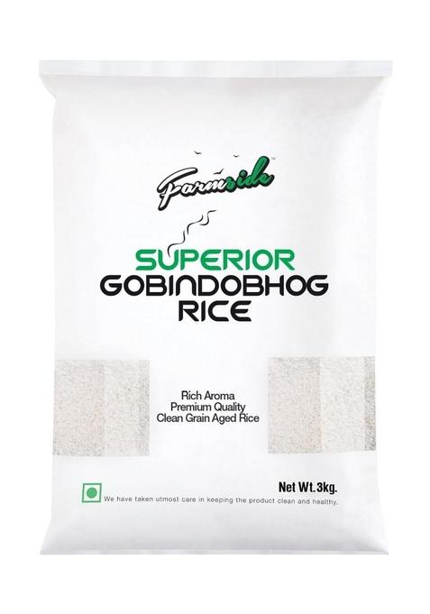 Farmside Superior Gobindobhog Rice | Ideal For Khichdi Pulao & Sweet Dishes Soft, Non-Sticky Flavorful 3Kg