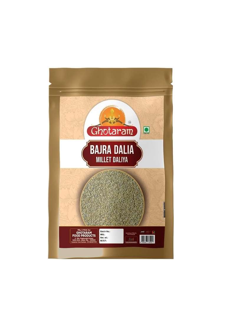 Ghotaram Diwali Sale Organics Bajra Bazra Daliya Khichdi/Broken Dukn/Pearl Millet|Rajasthani Babala Khichdi/Gero/Cracked Pennisetum Glaucum|Bajra Porridge-480G Great Indian Festival - Indya