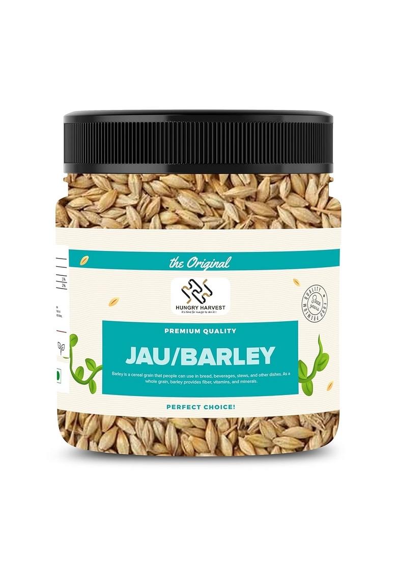 Hungry Harvest Jau Sabut (Barley Whole Grain)| With Fibre, Vitamins & Minerals| For Weight Loss Improves Digestion| Jar Pack| Raw Barley Seeds (Jau) | (300 Grams (Pack Of 1 300 Grams))