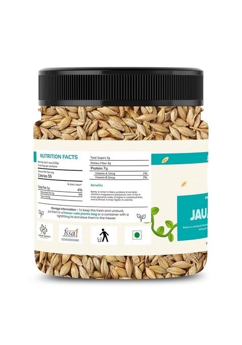Hungry Harvest Jau Sabut (Barley Whole Grain)| With Fibre, Vitamins & Minerals| For Weight Loss Improves Digestion| Jar Pack| Raw Barley Seeds (Jau) | (300 Grams (Pack Of 1 300 Grams))
