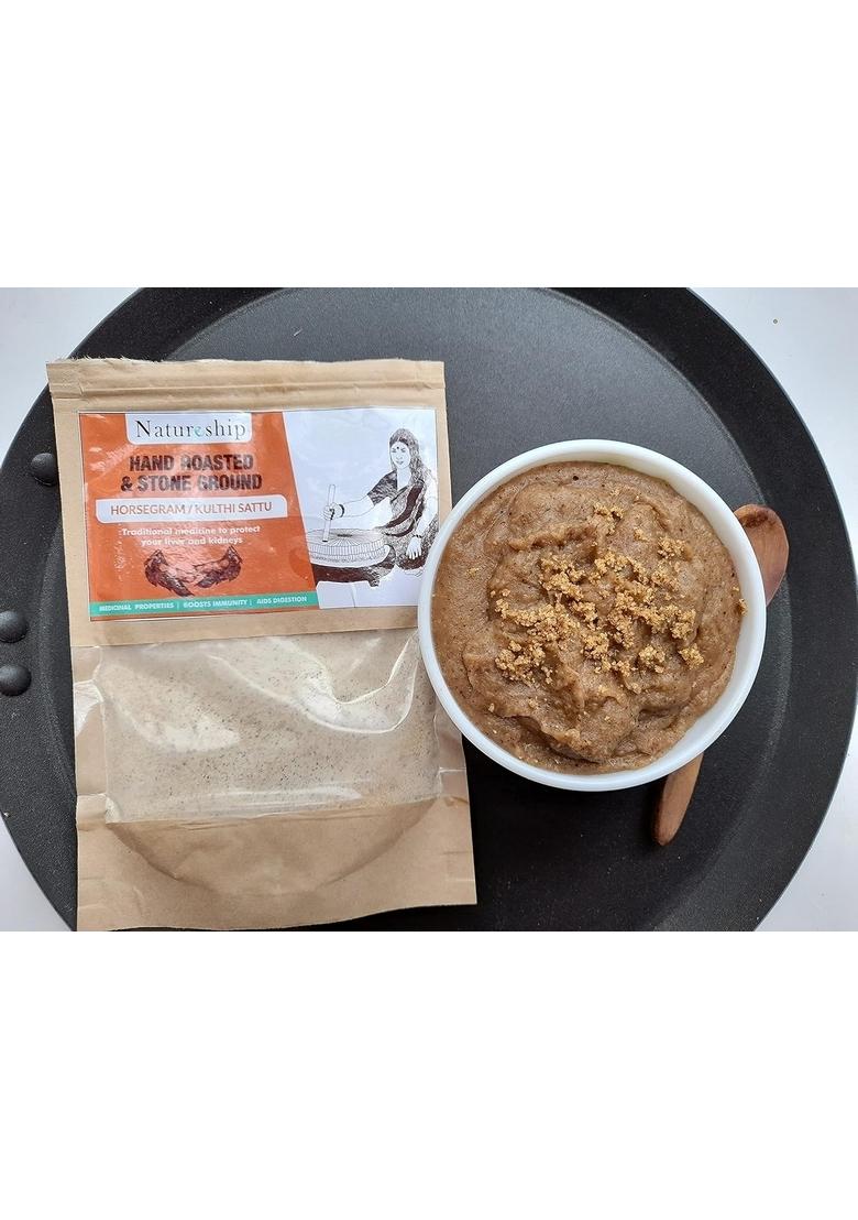 Natureship Jau Sattu Flour (Barley Sattu), 500G | Handmade Indian Superfood Roasted And Stone-Ground By Hand (45–60 Rotations/Hour) High Protein Powder Fibre Perfect For Healthy Drinks, Parathas & Snacks From Bihar Jharkhand