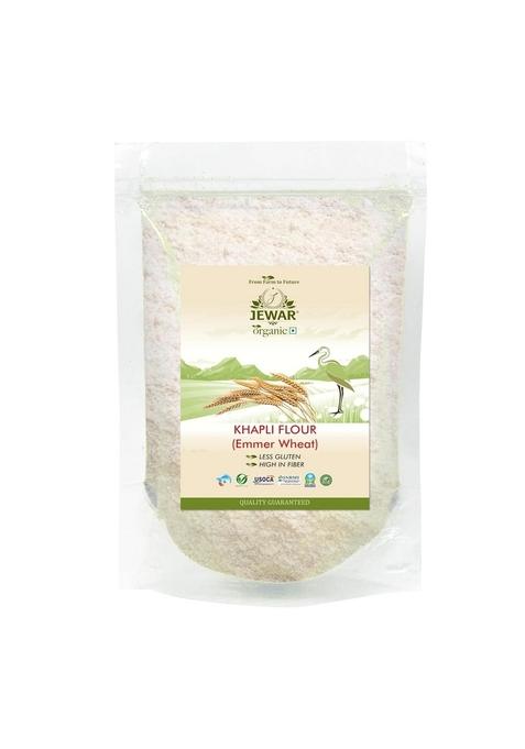 Jewar Orgainc Organic Khapli Atta (1Kg) | Stone-Grounded, High Fiber & Easy-To-Digest Whole Emmer Wheat Flour| Ideal For Diabetics, Soft Rotis Healthy Baking