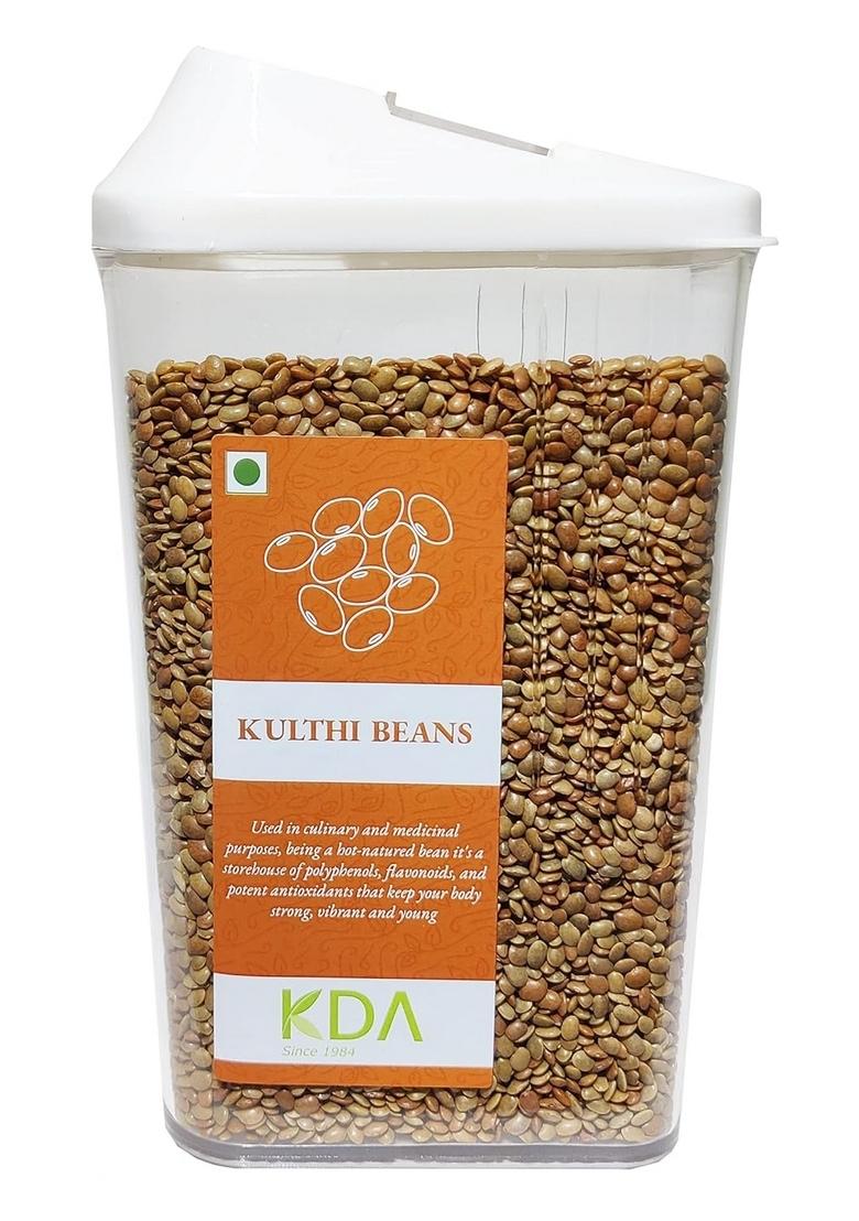 Kda Kulthi Beans (Kulthi Dal) | Horse Gram Most Protein-Rich Lentil Handpicked & Unpolished Free Easy Flow Container, 750G