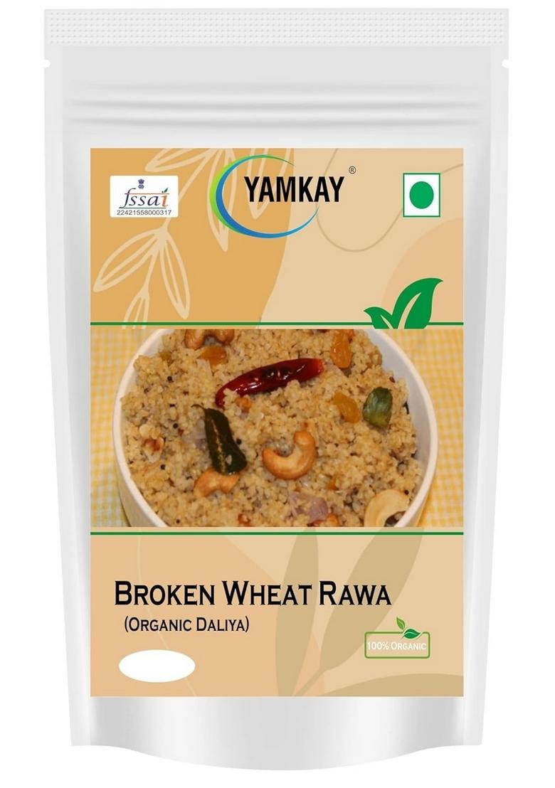 Yamkay Organic Daliya, Broken Wheat Rava, 500G