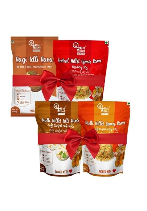 Eat Millet Ragi Idli Rava,Foxtail Upma Rava, Multi Rava Combo Of 4