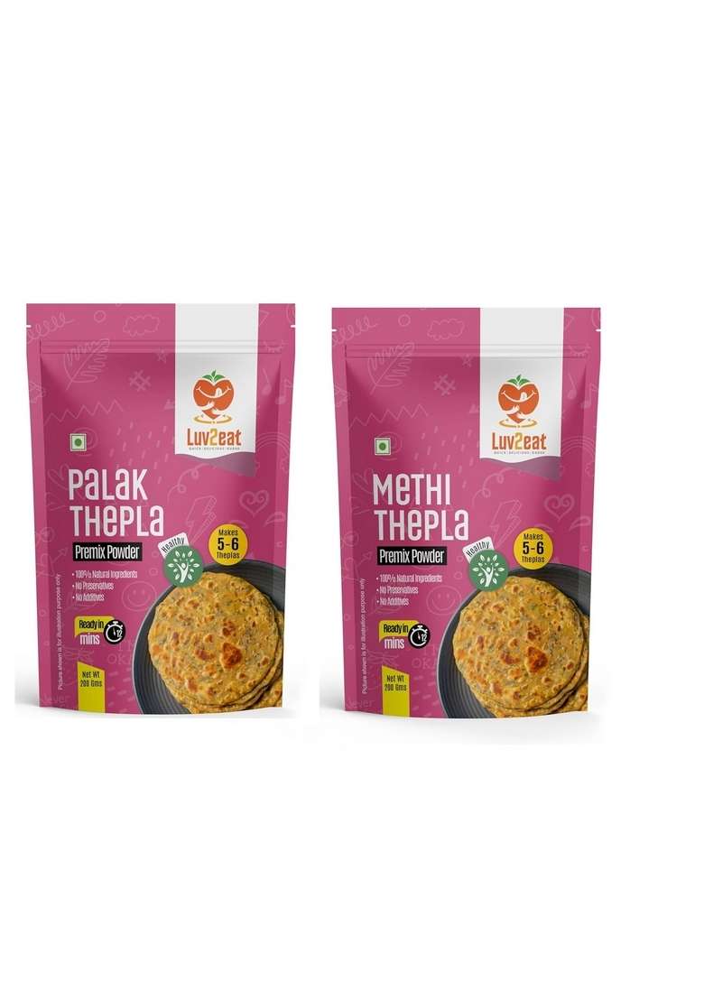 Luv2Eat ® Methi Palak Thepla Combo 200G – Healthy Indian Flatbread Ready-To-Cook Homemade Taste - Indya