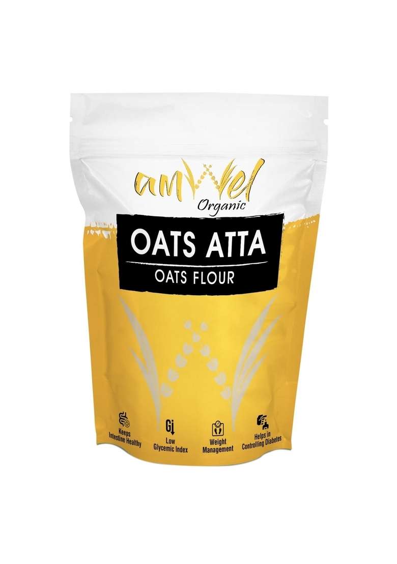 Amwel Organic Oats Flour 450G | Jawi Ka Atta High Dietary Fiber Good For Digestion Gut Health Manages Weight And Diabetic Friendly Low Gi Aata (Vacuum Packed) - Indya