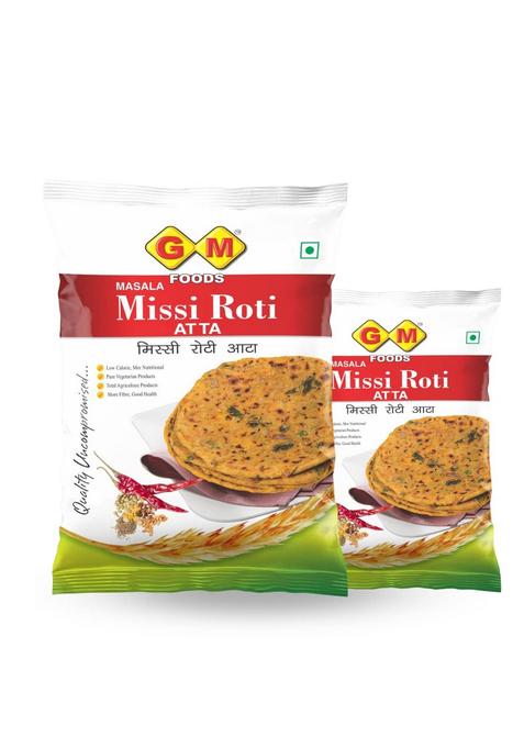 Gm Foods Masala Missi Roti Atta 1Kg (Pack Of 2) | Spiced With Indian Seeds & Herbs Rich In Protein, Vitamins, Minerals Micronutrients Healthy And Tasty No Artificial Colour Or Preservatives