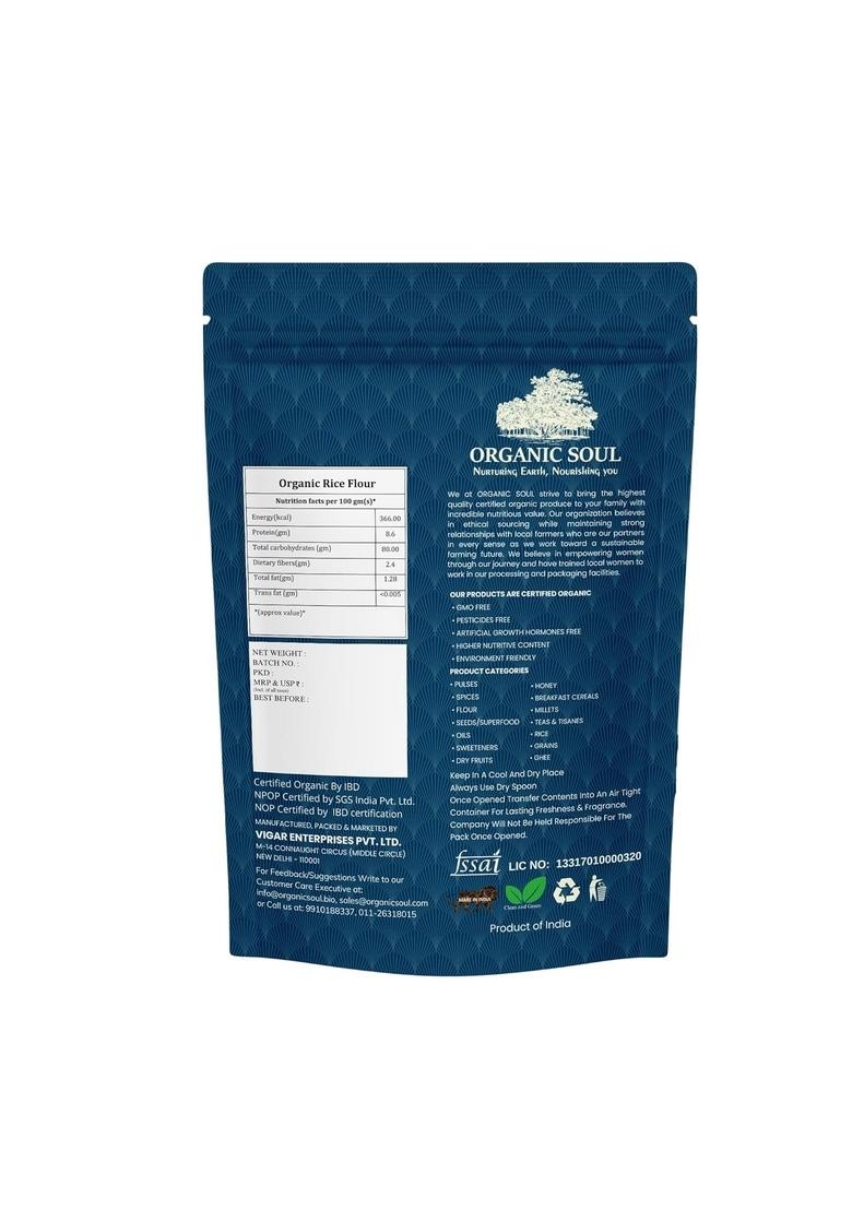 Organic Soul Rice Flour 900 Gm | Chawal Atta, Vegan And Gluten Free No Additives Preservatives Npop Certified