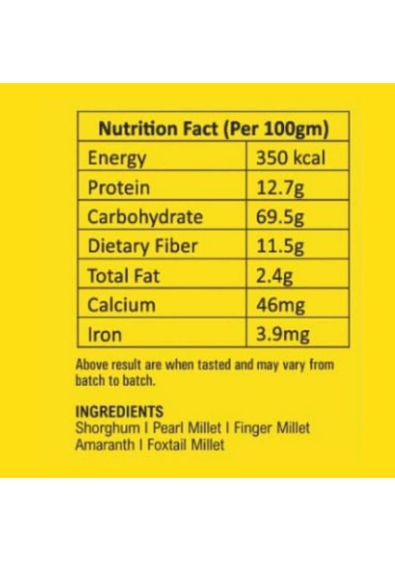 Pro Poshan 5 Element Multi Millet Flour, Gluten Free Blend With Sorghum, Pearl Millet, Finger Amaranth, Foxtail Millets, 750G - Indya
