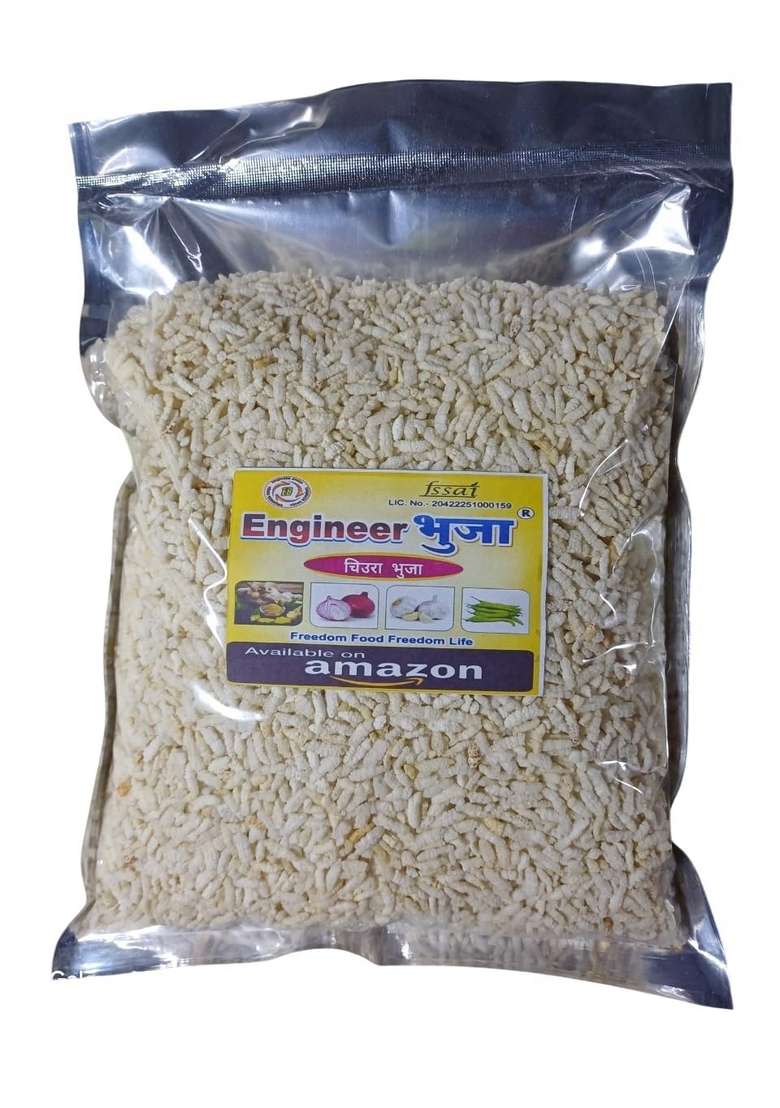 Engineer Bhuja Roasted Poha Chura – Natural, Aromatic, Healthy Snack | Desi Brown Rice Flakes Flattened Bhunja 800Gm Pack - Indya