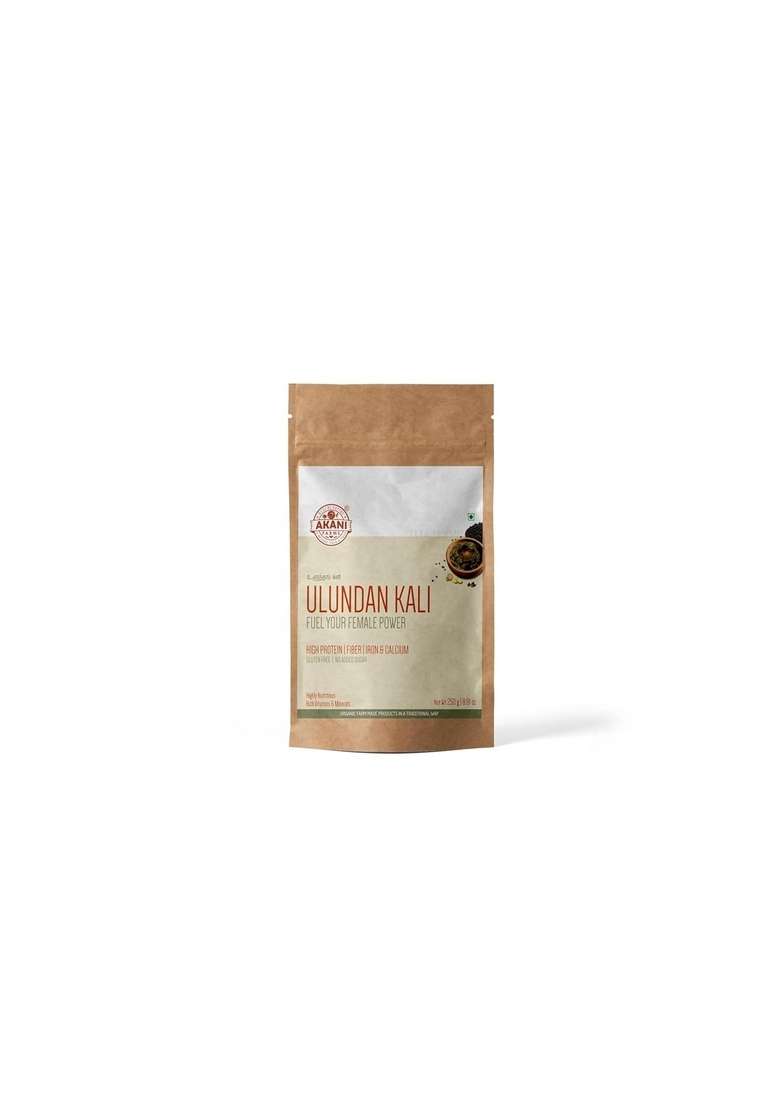 Akani Farms Ulundhu Kali Mix 250G | Traditional Tamil Superfood Organic Black Urad Dal & Rice Flour Blend Rich In Calcium Iron Protein No Sugar Added Farm-Crafted - Indya
