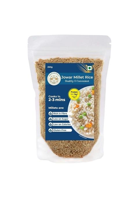 Senseful Jowar Millet Rice - Goodness Of Millets, Pre-Cooked (Steamed & Baked), Cooks In 2-3 Mins, High Protein, Millets Are Rich Fibre Low Calories And Sugar 250 Gm