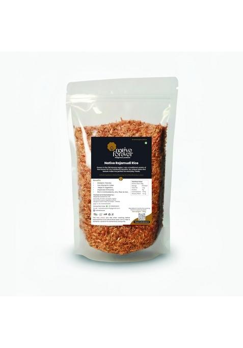 Native Forever Rajamudi Red Rice 900G | Low Gi For Diabetic Organic & Semi-Polished Lal Chawal, Rice, Kempu Akki, Rakthashali Or Brown High Protein Fiber