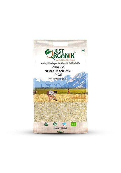 Just Organik Organic Sona Masoori Rice 5 Kg Pouch | 100% Masuri