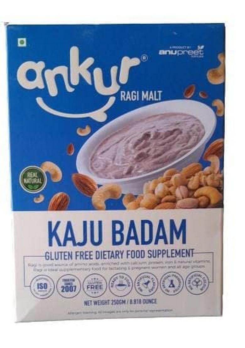 Ankur Kaju Badam Ragi Malt | Sprouted Ragi| Nachani Satva Cashews Almonds| All Natural |Gluten Free |Vaccum Packed 200 Gm