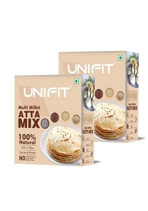 Unifit Protein-Rich Multigrain Atta | Multi Millet Mix – Jowar, Bajra, Ragi, Kodo & Wheat 500G (Pack Of 2) Diabetic-Friendly Supports Weight Management Healthy Flour Blend For Nutritious Meals Start Your Health Journey Today!