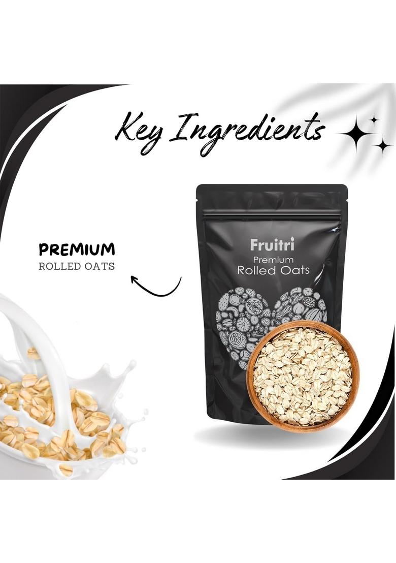 Fruitri Premium Rolled Oats 250G- Diet Food, Whole Grain, Breakfast Cereal (Plain, 250)