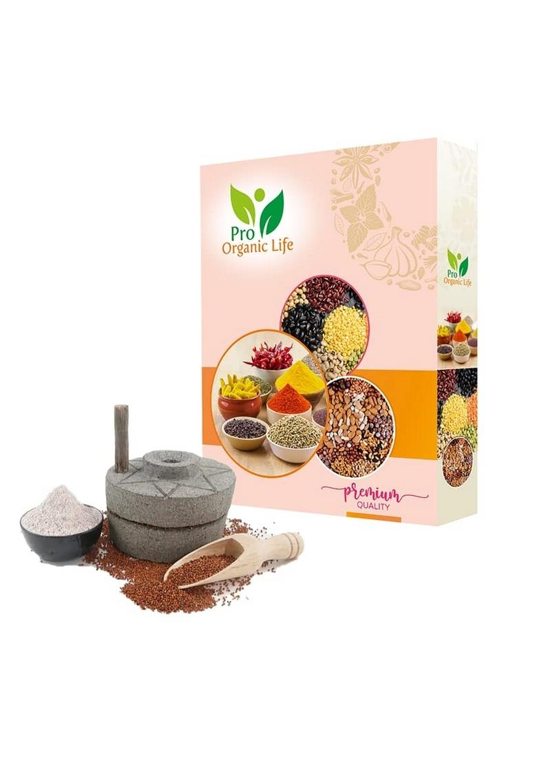 Pro Organic Life Ragi Flour/Ragulu Kezhvaragu/Mandua Raagi/Taidalu/Kodra/Mandia/Elusine Coracana/Organic Raagi Pack Off-800Gm.