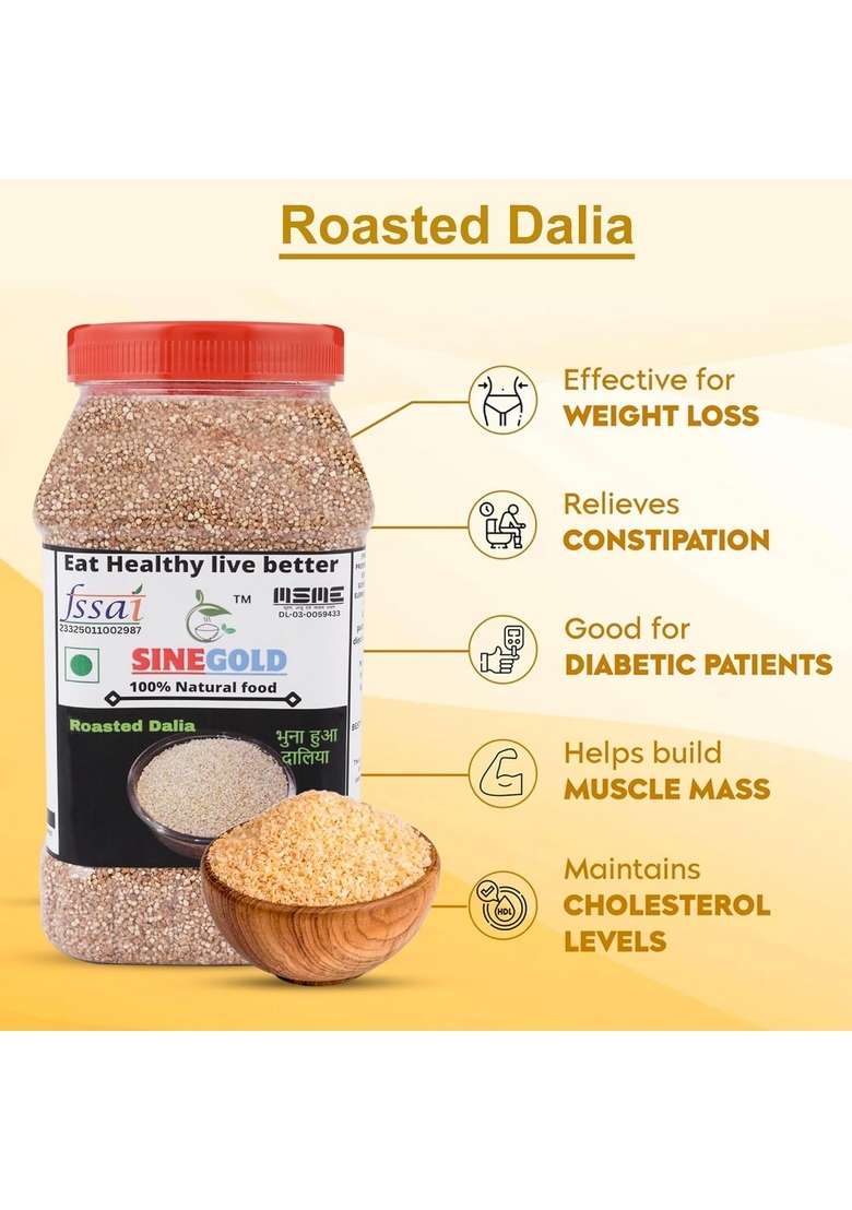 Sinegold Broken Wheat Daliya | Nutritious With High In Protein And Fiber Roasted Gehoon Dalia Easy To Use No Preservatives 920 Gm - Indya