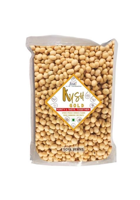 Kush Gold Soyabean Dana Whole/Soya Seeds/Soybeans (High Protein & Fiber) (500 Grams Pack)