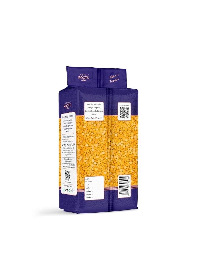 Wings Impex Roots Chana Dal 500 G | Premium Split Bengal Gram Natural Unpolished Pulses Protein-Rich & Vacuum Packed Freshness