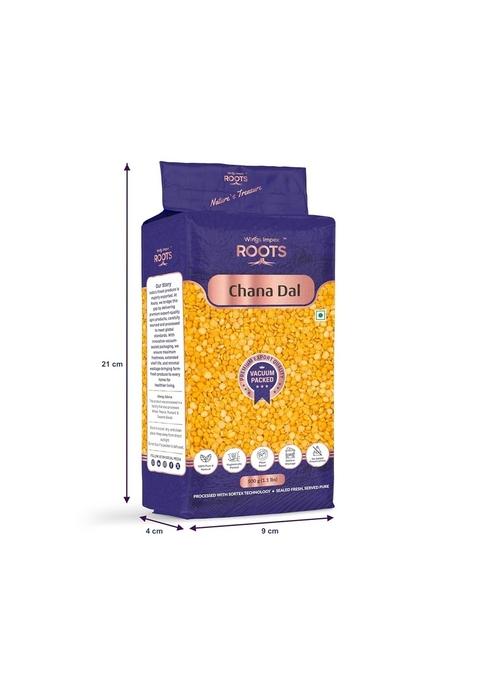 Wings Impex Roots Chana Dal 500 G | Premium Split Bengal Gram Natural Unpolished Pulses Protein-Rich & Vacuum Packed Freshness