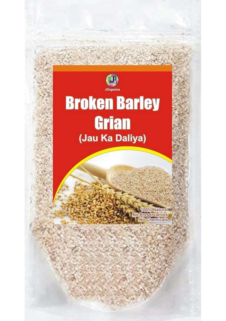 Jorganics Broken Barley Grian (Jau Ka Daliya), Pure Dalia | Cooks In 15 Minutes Millet Jau Daliya100% Natural, No Preservatives, Chemicals - Indya