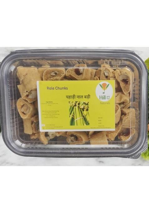 Hill Da Naturals Homemade Sun-Dried Role Chunks (पहाड़ी नाल बड़ी) With Urad Dal, Pahadi Papad Dal Badi, Traditional Kumauni Cuisine, 200G, Vegetarian