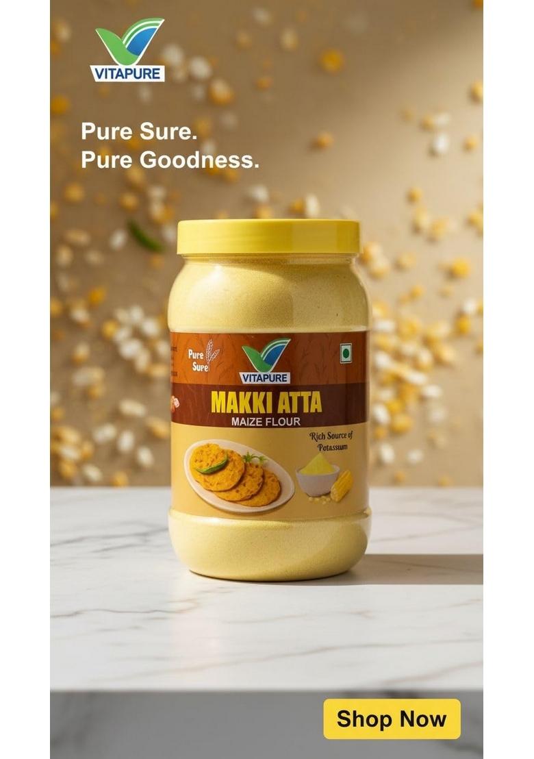 Vitapure Exports And Suppliers Llp Makki Atta, Premium Maize Flour, Rich In Potassium, 1 Kg
