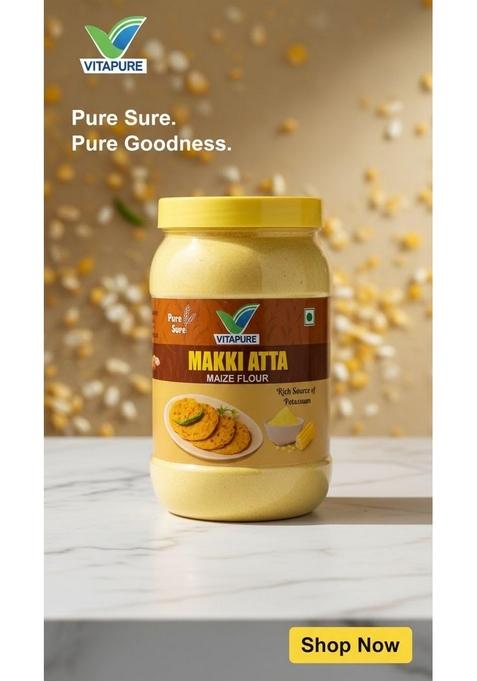 Vitapure Exports And Suppliers Llp Makki Atta, Premium Maize Flour, Rich In Potassium, 1 Kg