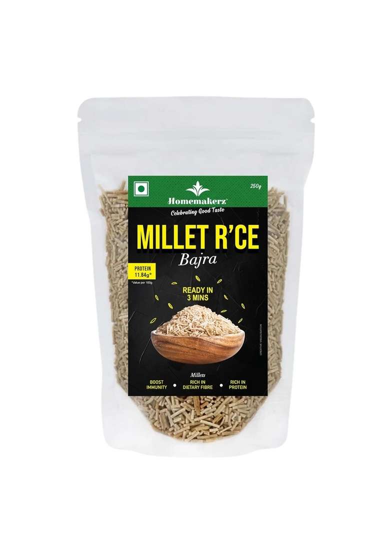 Homemakerz Bajra Millet Rice | Rich In Dietary Fiber High Protein Ready 3 Mins - 250 Gm - Indya