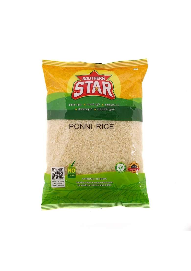 Southern Star Premium Parboiled Ponni Rice, 1 Kg | Naturally Aged, Lightweight & Aromatic, Soft Fluffy Ideal For Idli, Sambar Dosa, Pongal, Biryani Daily Meals Gluten-Free Low Gi No Additives Pesticide Tamil Nadu Exported Quality - Indya