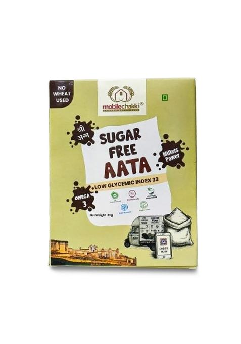 Mobile Chakki Diabetic Friendly Multigrain Atta | Sugar-Free & Wheat-Free Flour For Sugar Control Low Gi-33 High Fiber Celiacs, Diabetes Weight Loss, 1Kg
