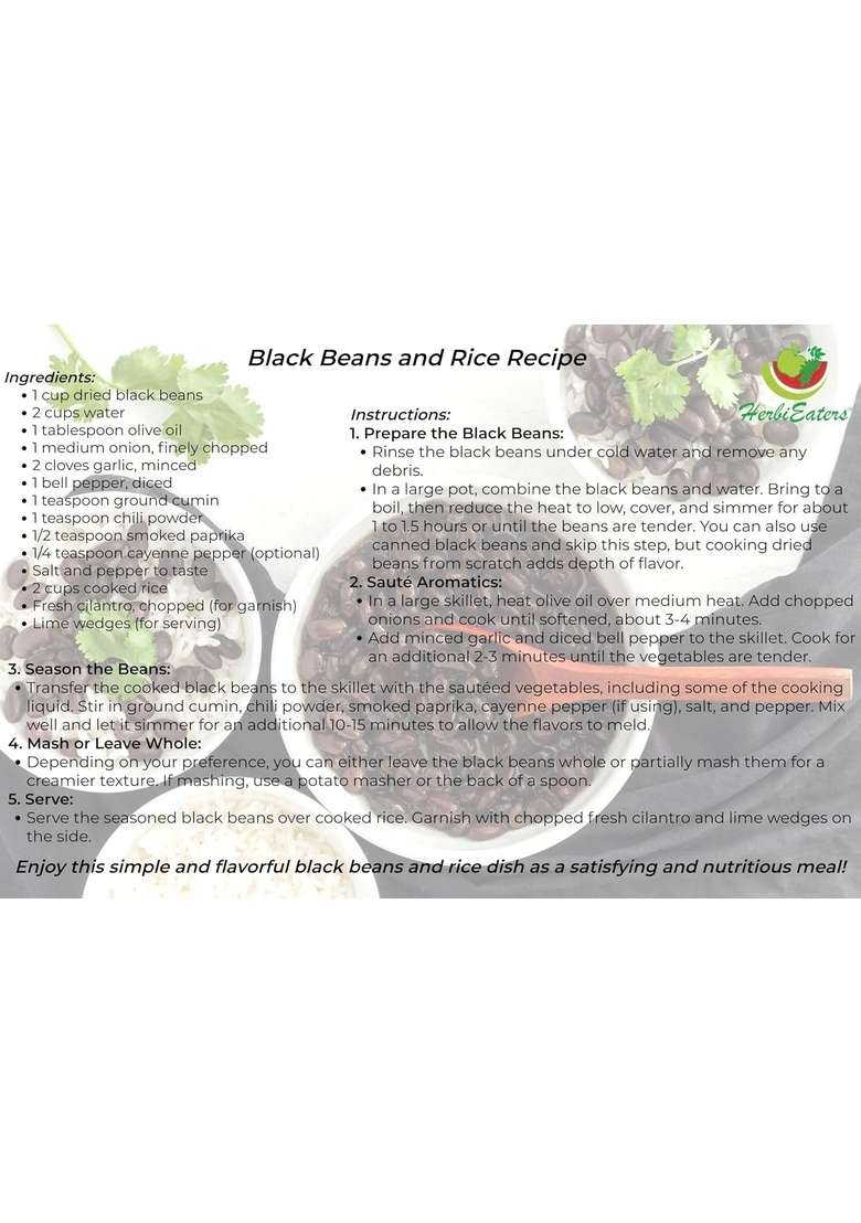Herbi Eaters Herbieaters Himalayan Black Beans 900 Gm|Black Kidney Beans|Black Rajma|Pure And Natural|Good For Mexican Dishes - Indya