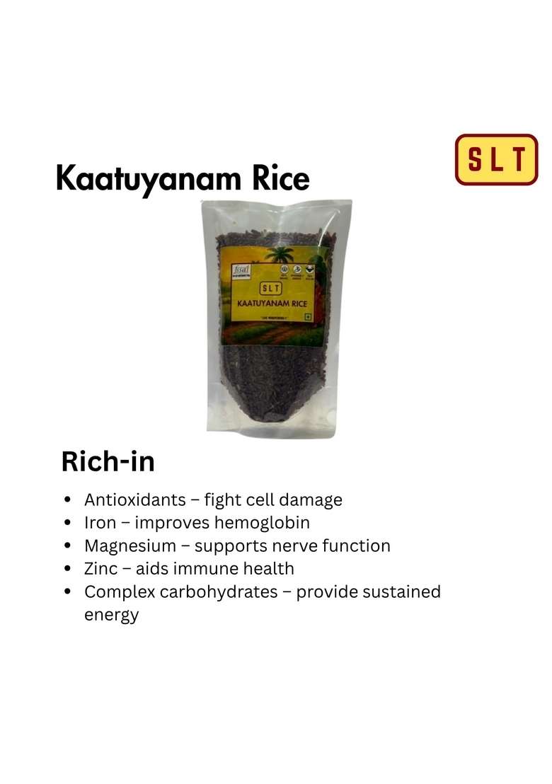 S L T Kaatuyanam Rice 500G – Traditional Red From Tamil Nadu | Rich In Antioxidants & Iron Unpolished Naturally Grown - Indya