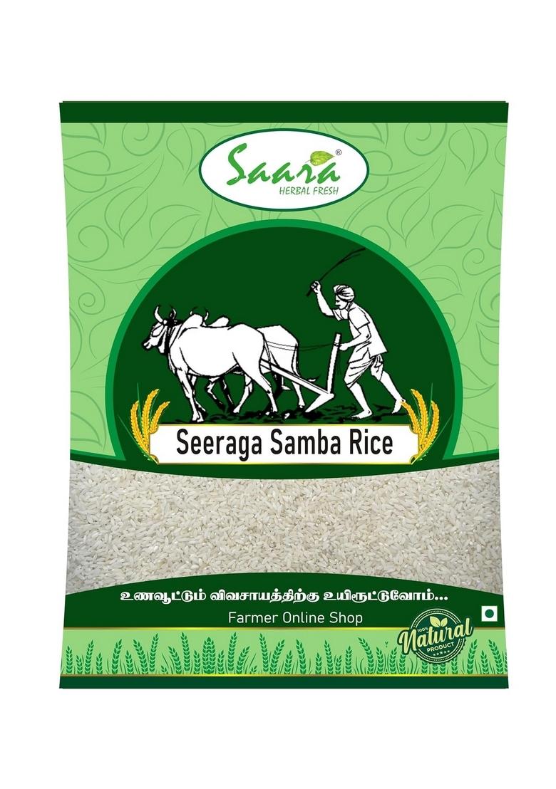 Saara Herbal Fresh Seeraga Samba Rice 1_Kg | Biriyani Tamilnadu Traditional Unpolished