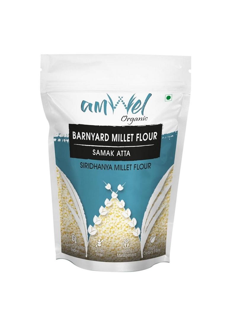 Amwel Organic Barnyard Millet Flour 450G | Samak, Sawang, Sama Atta Siri Dhanya Millets Low Gi Gluten Free Diabetic Friendly Fasting Food For Health & Weight Loss Vaccum Packed