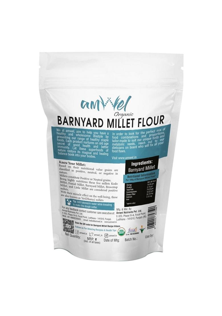 Amwel Organic Barnyard Millet Flour 450G | Samak, Sawang, Sama Atta Siri Dhanya Millets Low Gi Gluten Free Diabetic Friendly Fasting Food For Health & Weight Loss Vaccum Packed