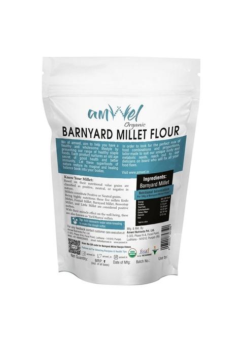 Amwel Organic Barnyard Millet Flour 450G | Samak, Sawang, Sama Atta Siri Dhanya Millets Low Gi Gluten Free Diabetic Friendly Fasting Food For Health & Weight Loss Vaccum Packed