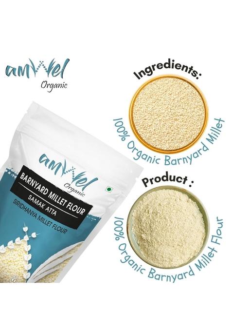 Amwel Organic Barnyard Millet Flour 450G | Samak, Sawang, Sama Atta Siri Dhanya Millets Low Gi Gluten Free Diabetic Friendly Fasting Food For Health & Weight Loss Vaccum Packed