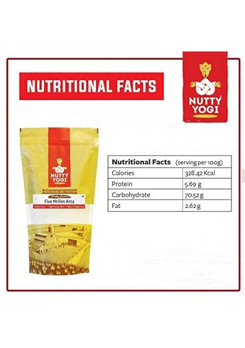 Nutty Yogi 5 Millet Atta L Multi Flour Gluten Free Grain Free, Based